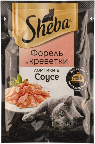 Изображение Корм для кошек Шеба форель креветки в соусе Марс м/у, 75 г
