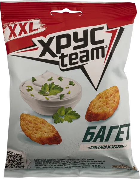 Изображение Сухарики пшеничные Хрустим багет сметана зелень Фрито Лей м/у, 100 г