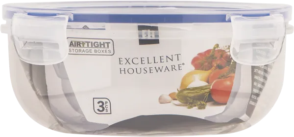 Изображение Контейнер 400-1400мл пластик Купман герметичный круглый Купман Интернэшнл , 3 шт