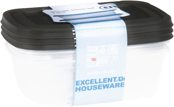 Изображение Контейнер 600мл пластик Купман прямоугольный с крышкой Купман Интернэшнл , 3 шт