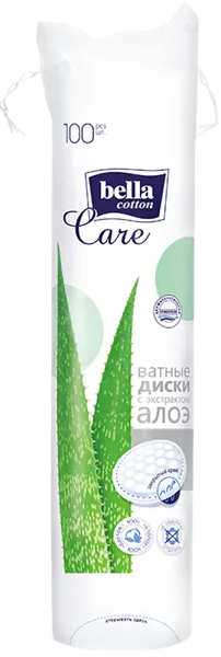 Изображение Ватные диски круглые Белла коттон алоэ 100% хлопок АО ТЗМО С.А. м/у, 100 шт