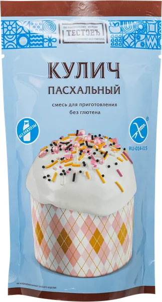 Изображение Смесь для выпечки Тестовъ Без Глютена кулич Топ Продукт м/у, 200 г