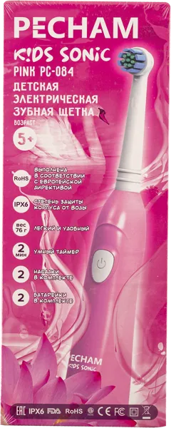 Изображение Зубная щетка с 5 лет электро Пичам розовая Веллнес Групп к/у, 1 шт