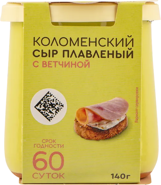 Изображение Сыр 60% плавленый Коломенское с ветчиной Агрокомплекс к/б, 140 г