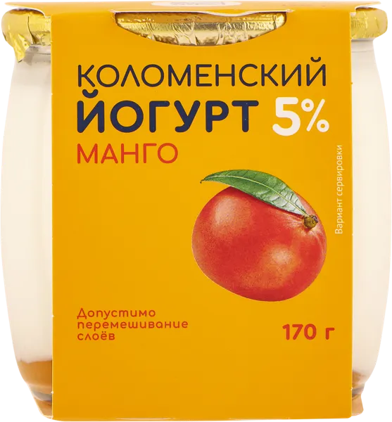 Изображение Йогурт 5% Коломенское манго Коломенское с/б, 170 г