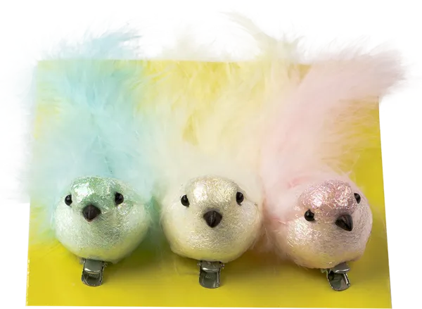 Изображение Сувенир пасхальный на клипсе Домашняя кухня птичка с перьями Домашняя кухня м/у, 3 шт