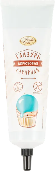Изображение Глазурь сахарная Парфэ бирюзовая Топ Продукт туба, 120 г