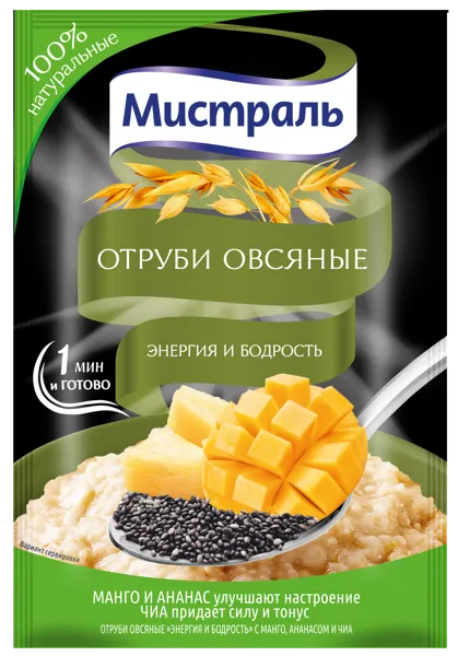 Изображение Отруби овсяные Мистраль энергия и бодрость Полинка м/у, 30 г