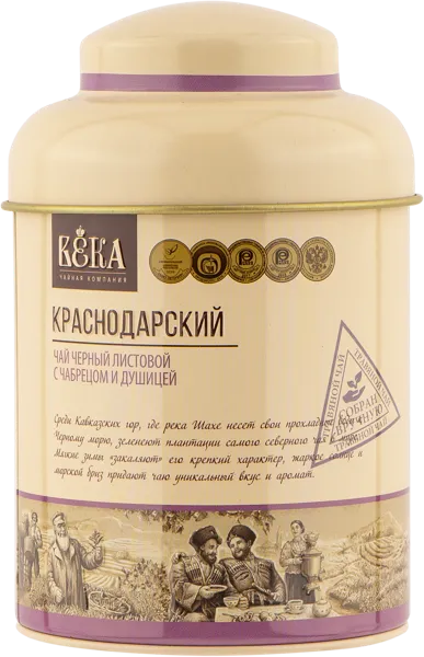 Изображение Чай черный Века Краснодарский с чабрецом и душицей Объединение Краснодарский ж/б, 90 г