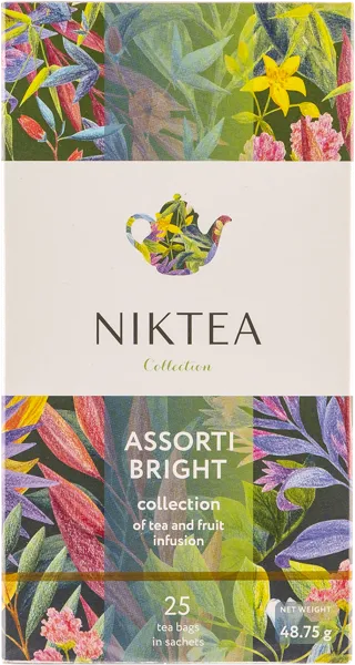 Изображение Чай ассорти в пакетиках Никти брайт Мал ком кор, 25*1,95 г