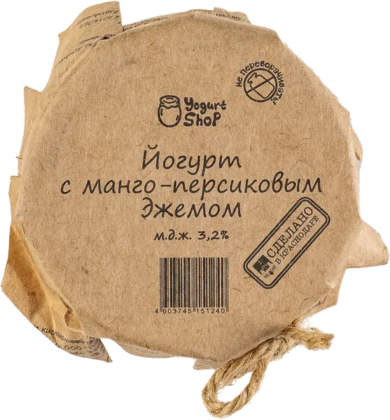 Изображение Йогурт 3,2% Йогурт Шоп с манго-персиковым джемом Йогурт шоп с/б, 185 г