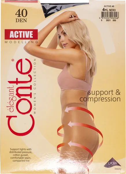Изображение Колготки 40 ден размер 4 Конте актив неро Конте СПА м/у, 1 шт