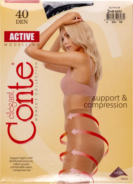 Изображение Колготки 40 ден размер 3 Конте актив неро Конте СПА м/у, 1 шт
