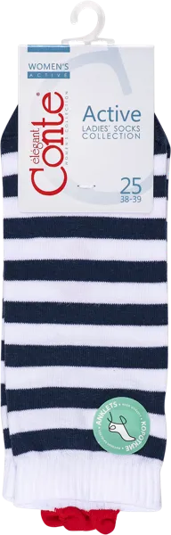 Изображение Носки размер 25 женские Конте 20С-18СП синие с сердцем Конте СПА м/у, 1 пара