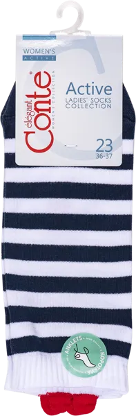 Изображение Носки размер 23 женские Конте 20С-18СП синие с сердцем Конте СПА м/у, 1 пара