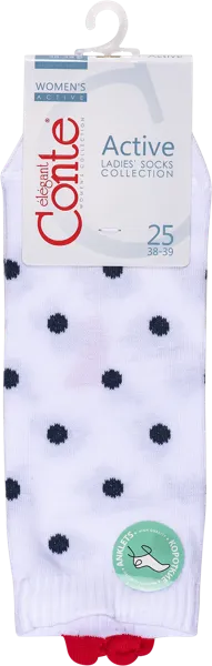 Изображение Носки размер 25 женские Конте 20С-18СП белые с сердцем Конте СПА м/у, 1 пара