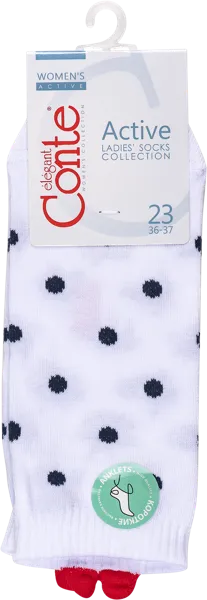 Изображение Носки размер 23 женские Конте 20С-18СП белые с сердцем Конте СПА м/у, 1 пара