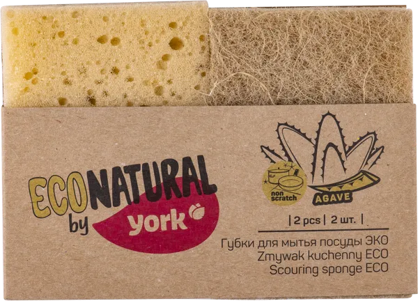 Изображение Губка поролон для посуды Йорк эко нейчерал Йорк м/у, 2 шт