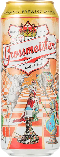 Изображение Пиво светлое Лагер 4,8% Гроссмейстер Бренд Директ ж/б, 0,5 л