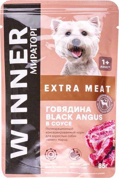 Изображение Корм для собак мелких пород Мираторг говядина в соусе Мираторг м/у, 85 г