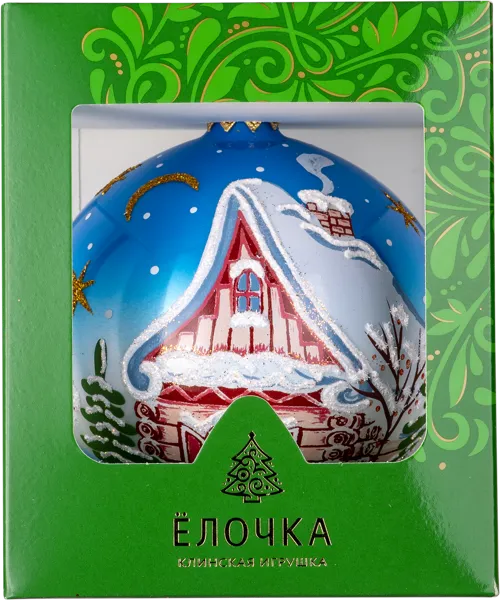 Изображение Шар 5 Снежный дом стекло Ёлочка с 1992 Клинская игрушка к/у, 1 шт
