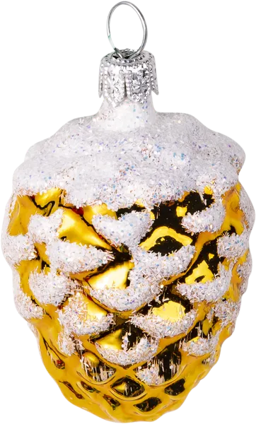 Изображение Ёлочное украшение стекло Ёлочка шишка кедровая-2 с1662 Клинская игрушка к/у, 1 шт