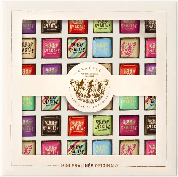 Изображение Конфеты Счастье мини пралине 36 шт Счастье КФ кор, 306 г