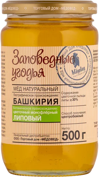 Изображение Мед липовый Заповедные угодья Ингео-МЕД с/б, 500 г