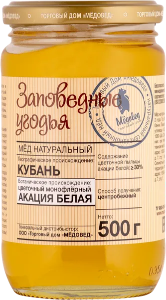 Изображение Мед Акациевый Заповедные угодья Ингео-МЕД с/б, 500 г
