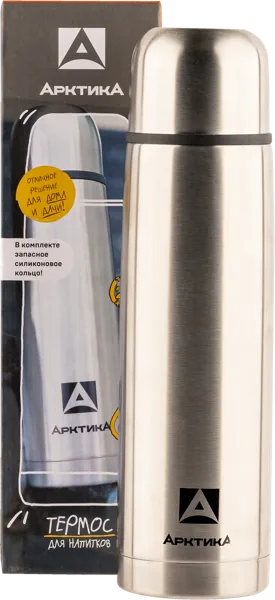 Изображение Термос 1л стальной Арктика серебристый ТД Арктика кор, 1 шт