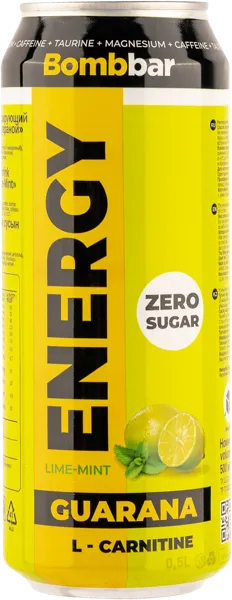 Изображение Напиток газ L-карнитин Бомббар лайм мята Натуральные напитки ж/б, 0,5 л