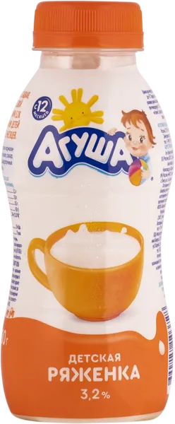 Изображение Ряженка 3,2% с 12 месяцев Агуша ВБД п/б, 180 мл