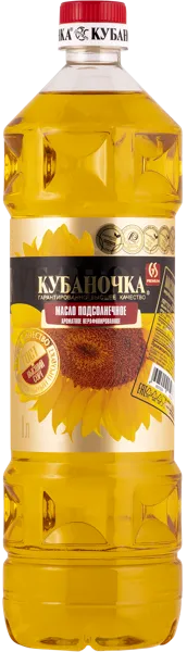 Изображение Масло подсолнечное Кубаночка нераф высший сорт Гранд Стар п/б, 1 л