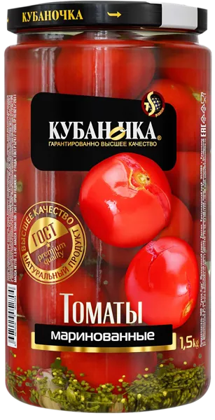 Изображение Томаты маринованные Кубаночка Гранд-Стар с/б, 1500 г