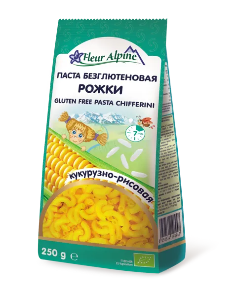 Изображение Макароны из риса кукурузы Флер Альпин БИО рожки без глютена Азиенда Агриколе м/у, 250 г