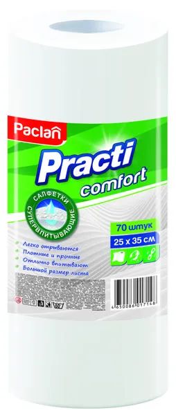 Изображение Тряпка 25*35см в рулоне Паклан комфорт универсальная СеДо сп м/у, 70 шт