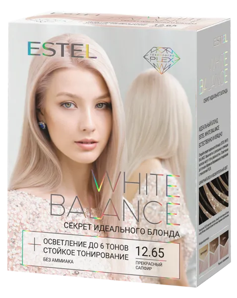 Изображение Краска для волос Эстель вайт бэлэнс прекрасный сапфир №12.65 Юникосметик к/у, 1 шт
