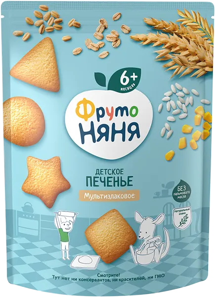 Изображение Печенье с 6 мес Фрутоняня мультизлаковое Прогресс м/у, 120 г