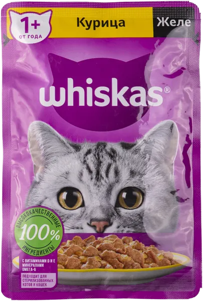 Изображение Корм для кошек Вискас желе курица Марс м/у, 75 г