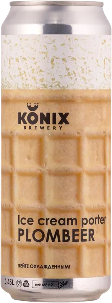 Изображение Пивной напиток темное 7,0% н/ф Коникс пломбир мороженое портер АО "Визит" ж/б, 0,45 л