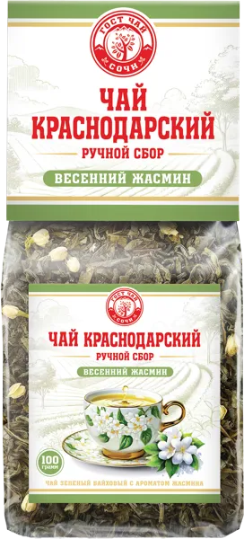 Изображение Чай зеленый Краснодарский ГОСТ жасмин ручной сбор Гост Чай м/у, 100 г