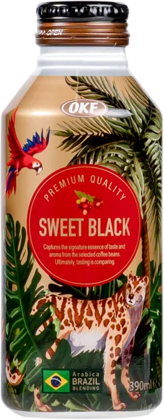 Изображение Напиток негаз кофейный ОКФ Премиум черный кофе сладкий ОКФ Корпорейшн ж/б, 0,39 л