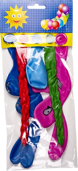 Изображение Шар воздушный цветной Веселая затея ассорти №3 животные Веселая затея м/у, 5 шт