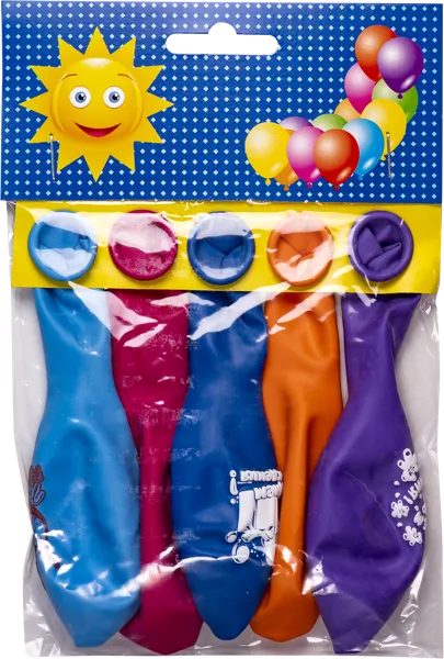 Изображение Шар воздушный Веселая затея с днем рождения цветной Веселая затея м/у, 5 шт