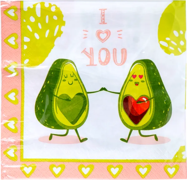 Изображение Салфетки 33см 3-х слойные Авокадо НД Плэй м/у, 20 шт