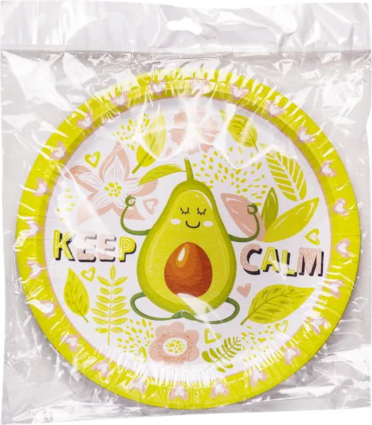 Изображение Одноразовая посуда 23см НД плэй тарелка авокадо кип калм НД Плэй м/у, 6 шт