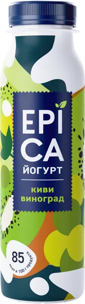 Изображение Йогурт 2,5% питьевой Эпика киви виноград Эрманн п/б, 260 мл