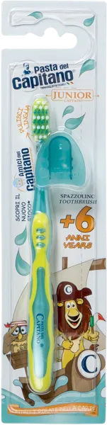 Изображение Зубная щетка детская с 6 лет Дель капитано мягкая с колпачком Фармасьютичи п/у, 1 шт