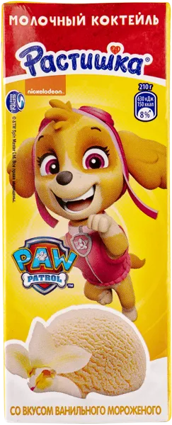 Изображение Молочный коктейль 2% Растишка ванильное мороженое Эйч энд Эн т/п, 210 мл