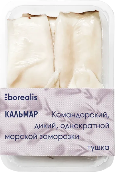 Изображение Морепродукты замороженные Бореалис Кальмар командорский тушка без кожи Норебо Ру п/у, 500 г